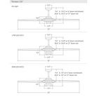 The dimensions of the Torsion 20W LED - 52" from The Modern Fan Co. 