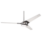 The Torsion 20W LED—62" with the bright nickel body and whitewash blades from Modern Fan Co.