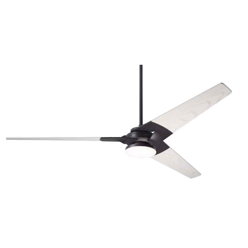 The Torsion 20W LED—62" with the Dark Bronze body and Whitewash blades from Modern Fan Co.