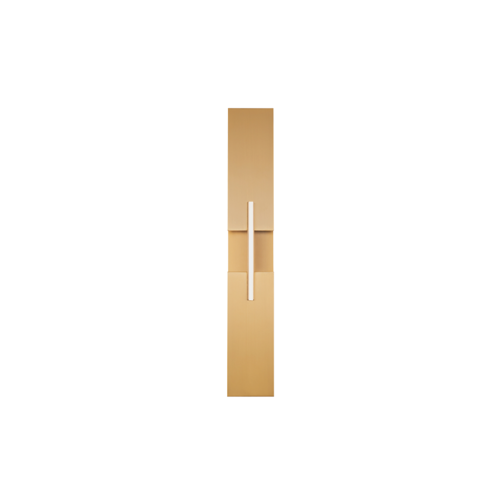 The aged brass Amari Wall Sconce from Modern Forms from the front.