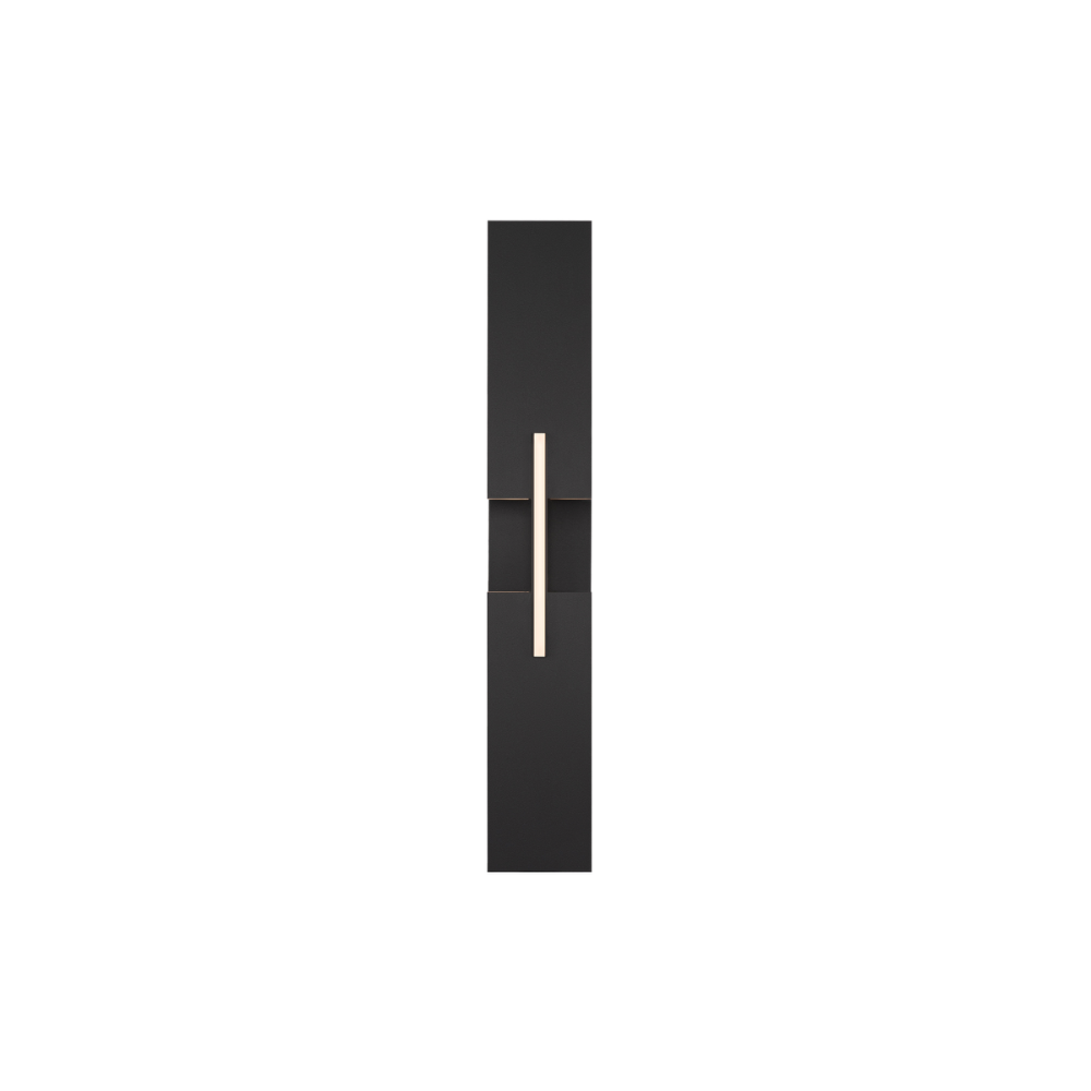 The black Amari Wall Sconce from Modern Forms from the front.