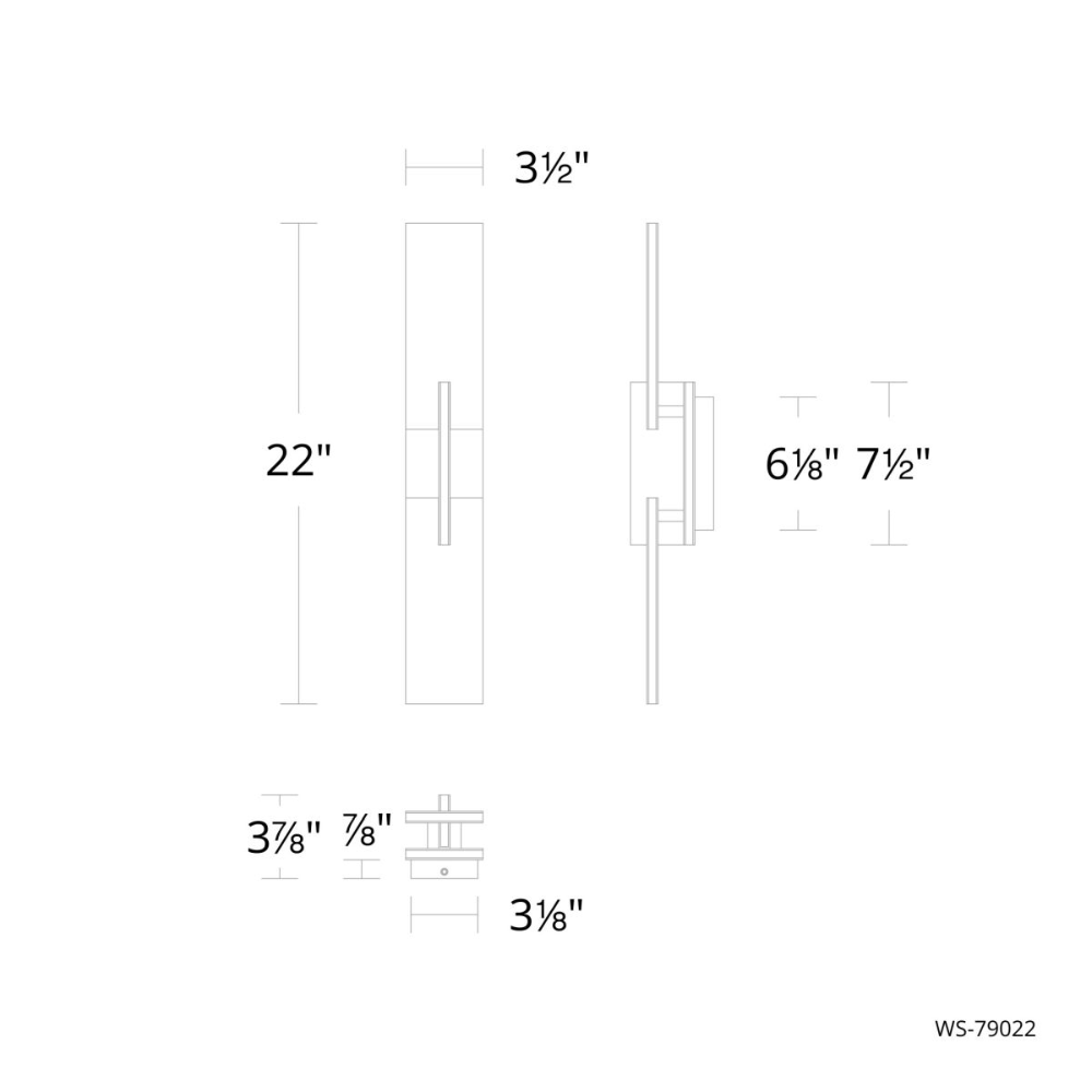 The Amari Wall Sconce from Modern Forms dimensions. all-groups