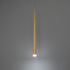 The aged brass Cascade Pendant Light from Modern Forms in a living room.