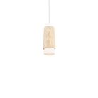 The beige travertine and aged brass Chauncey Pendant Light from Modern Forms at an angle.