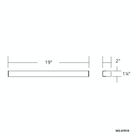 Dimensions of the Lightstick LED bathroom vanity wall sconce by Modern Forms, 19-inch.