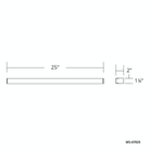 Dimensions of the Lightstick LED bathroom vanity wall sconce by Modern Forms, 25-inch.