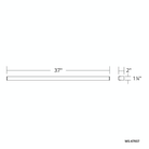 Dimensions of the Lightstick LED bathroom vanity wall sconce by Modern Forms, 37-inch.
