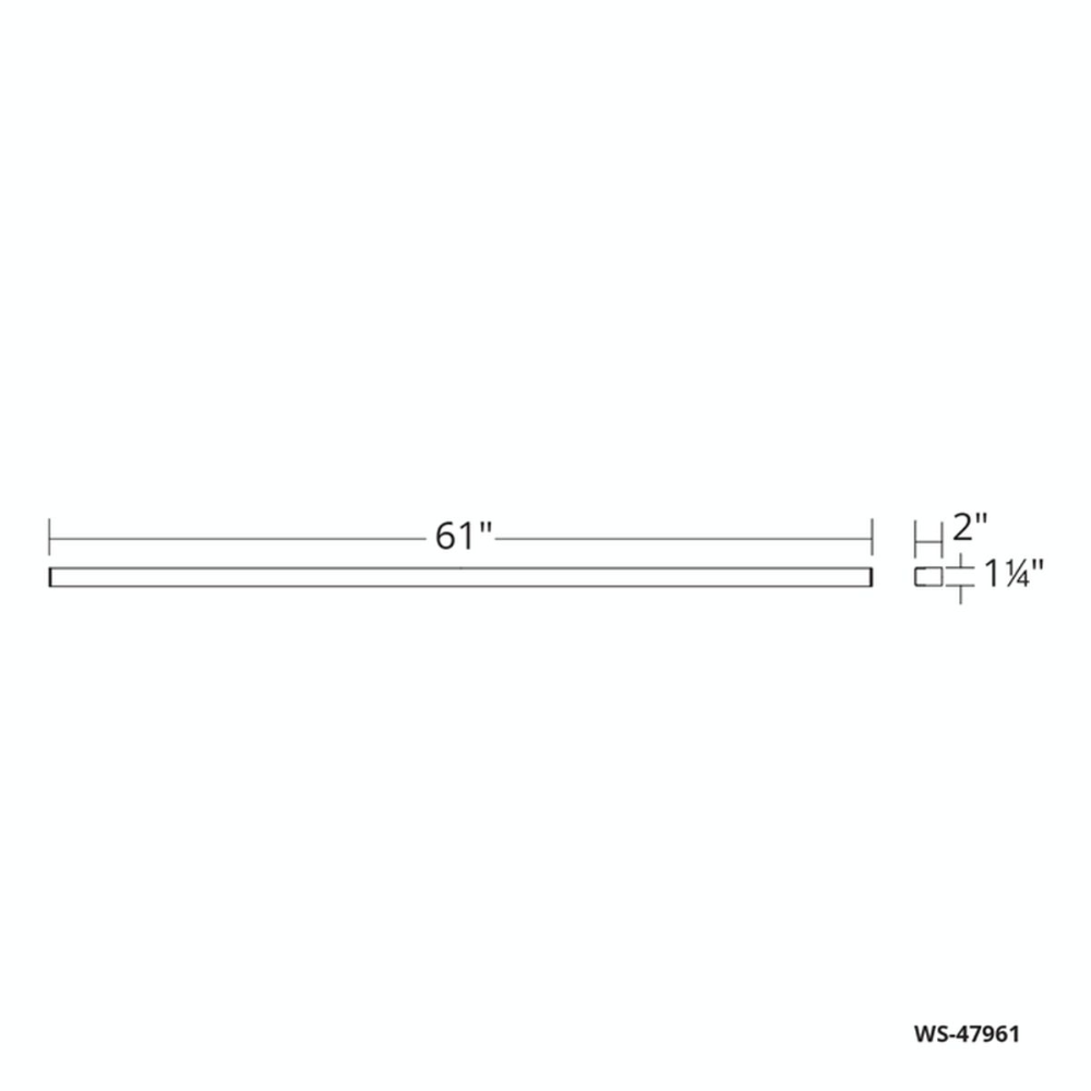 Dimensions of the Lightstick LED bathroom vanity wall sconce by Modern Forms, 61-inch.
