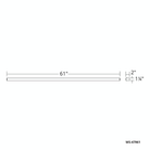 Dimensions of the Lightstick LED bathroom vanity wall sconce by Modern Forms, 61-inch.