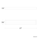 Dimensions of the Open Bar vanity wall sconce by Modern Forms in brushed nickel, 27 inch.