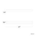 Dimensions of the Open Bar vanity wall sconce by Modern Forms in brushed nickel, 37 inch.