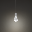 The satin nickel Plum Pendant Light from Modern Forms in a living room.