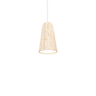 The beige travertine and aged brass Pompeii Pendant Light from Modern Forms at an angle.
