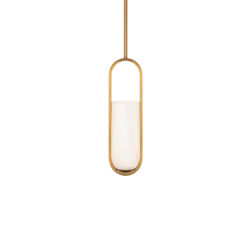 The aged brass Rollins Pendant Light from Modern Forms.