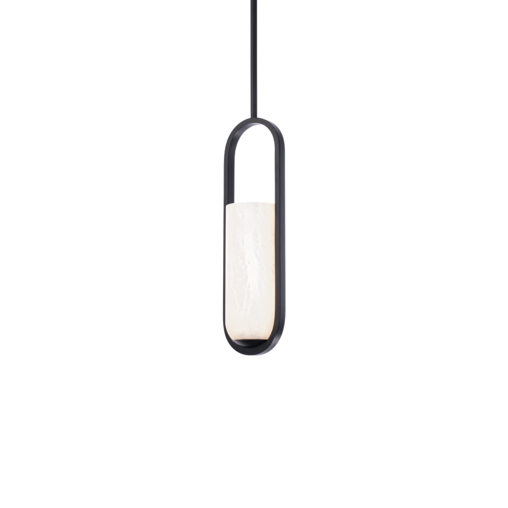 The black Rollins Pendant Light from Modern Forms from the side.