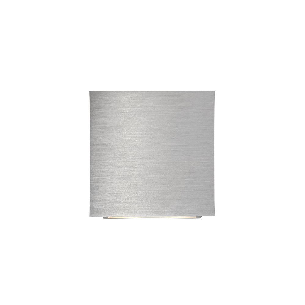 The brushed aluminum Slide Wall Sconce from Modern Forms from the front.