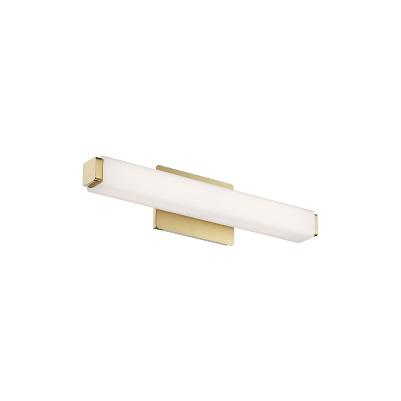Vogue Bathroom Vanity Light, 20-inch in brushed brass.