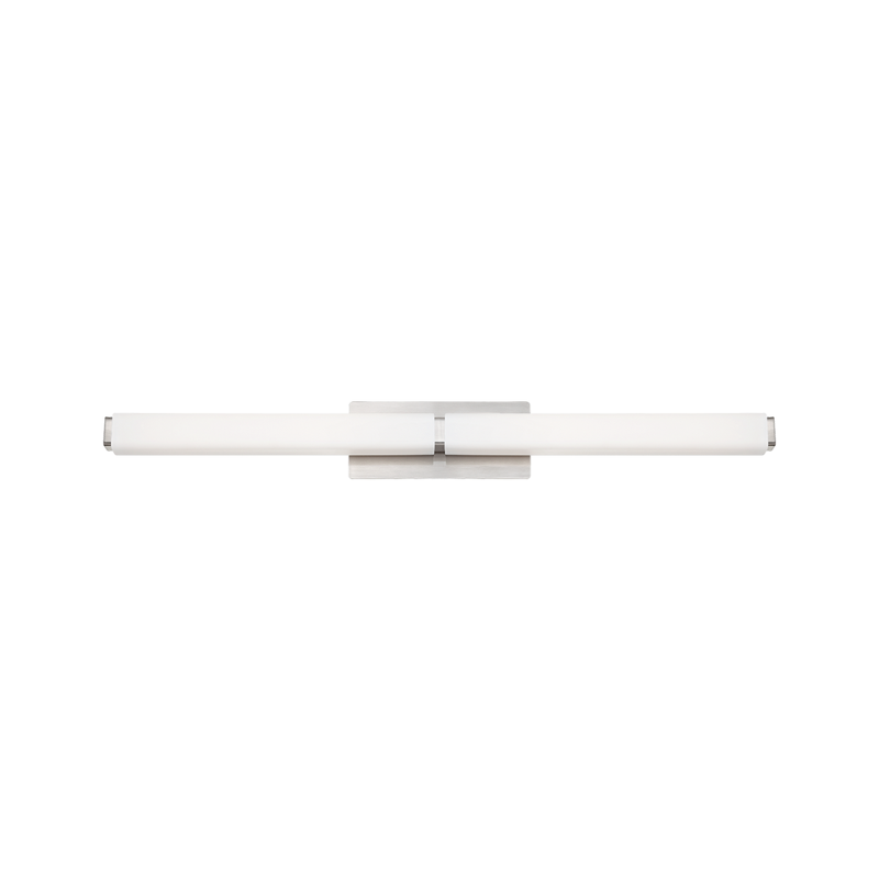 Vogue Bathroom Vanity Light, 29-inch in brushed nickel.