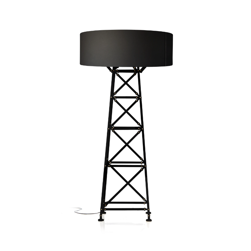 The large Construction Lamp Floor from Moooi in black.