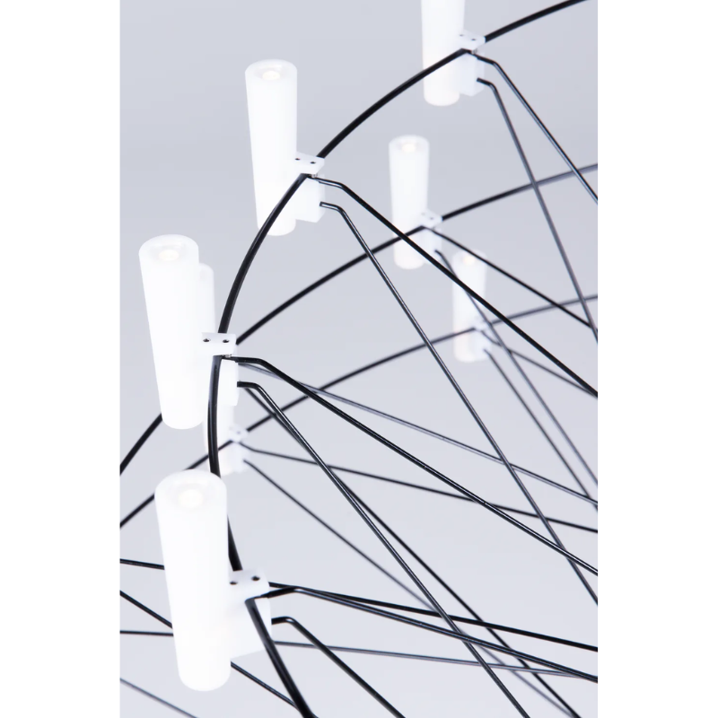 The black Coppélia Suspended from Moooi in a close up of the LEDs.