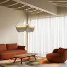 Moooi Drape Light 78 in a modern living room.