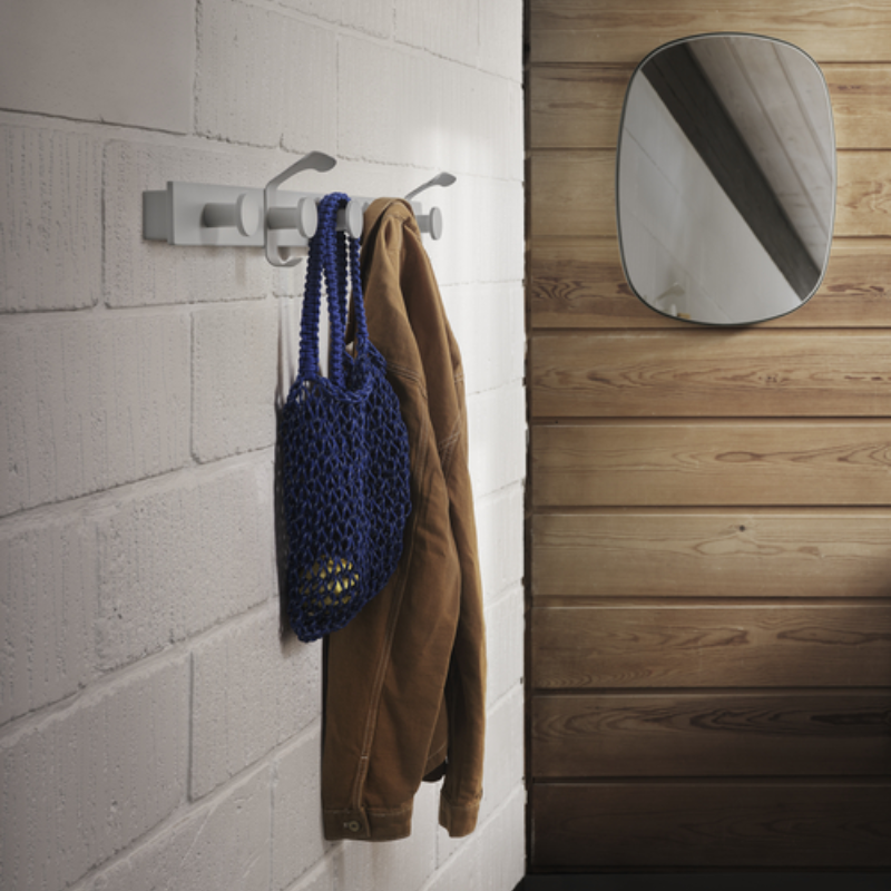 The Avail Coat Rack Grey from Muuto in a bedroom. all-groups