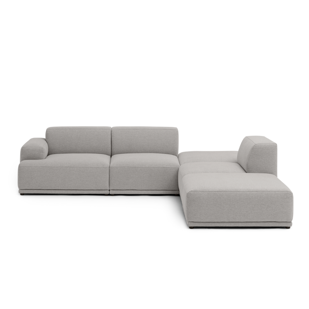 The open corner configuration Connect Soft Modular Sofa Corner from Muuto with Clay 12 fabric upholstery.