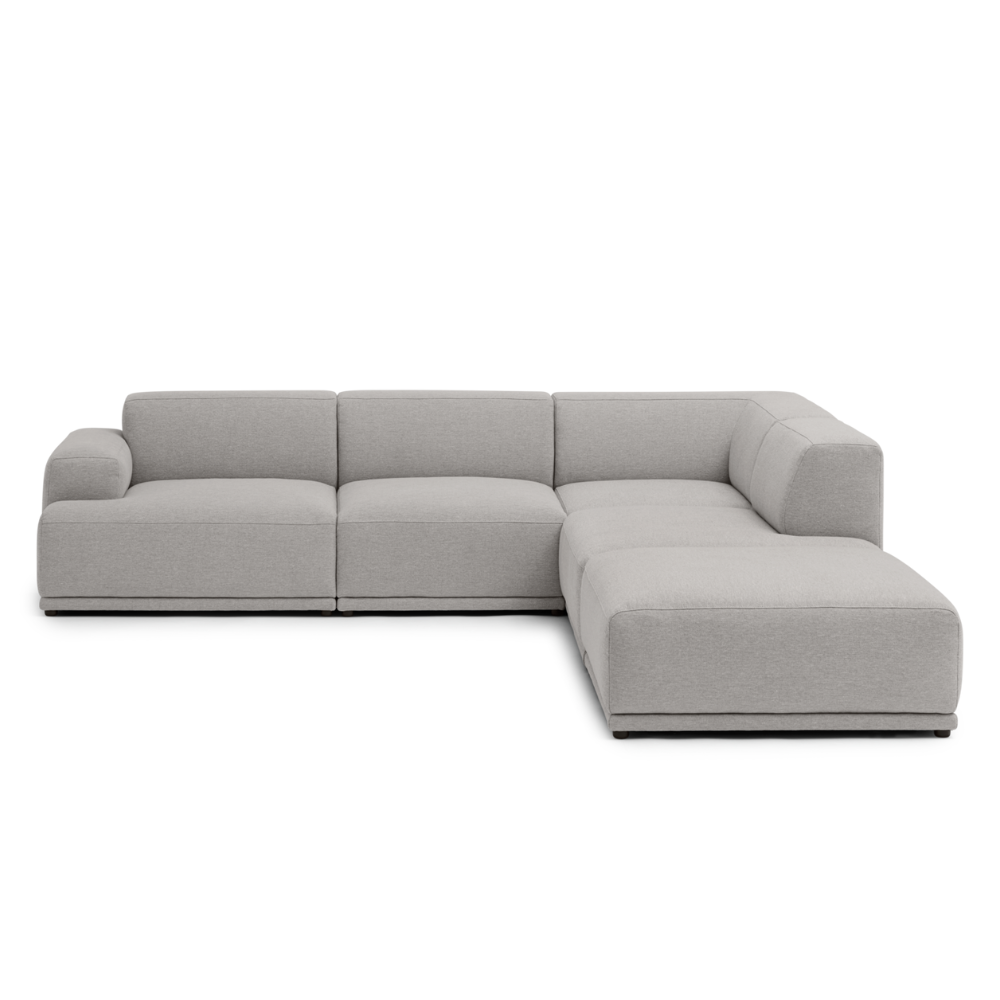 The right facing configuration Connect Soft Modular Sofa Corner from Muuto with Clay 12 fabric upholstery.