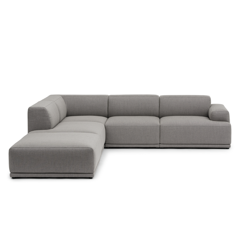 The left facing configuration Connect Soft Modular Sofa Corner from Muuto with Re-Wool 128 fabric upholstery.