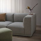 The Connect Soft Modular Sofa Corner from Muuto with Re-Wool 128 fabric upholstery in a living room.