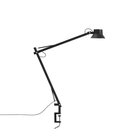 The large black Dedicate Table Lamp from Muuto with the clamp base.
