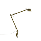 The large brown green Dedicate Table Lamp from Muuto with the clamp base.
