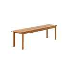 The medium burnt orange Linear Steel Bench from Muuto.