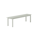 The medium gray Linear Steel Bench from Muuto.