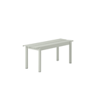 The small gray Linear Steel Bench from Muuto.