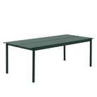 The dark green 86 inch Linear Steel Table from Muuto.