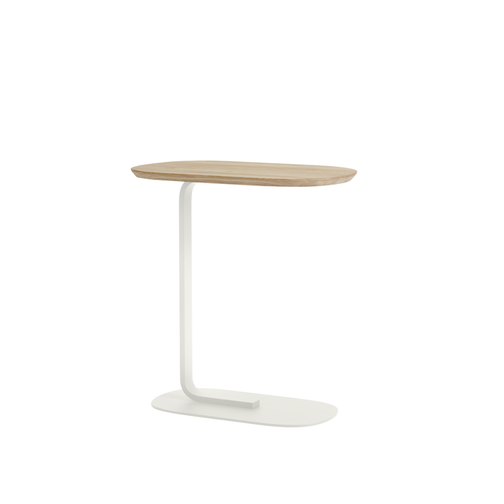 The 23 inch solid oak and off-white Relate Side Table from Muuto.