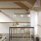 Rime Rail Lamp Black by Muuto in study room from wide.