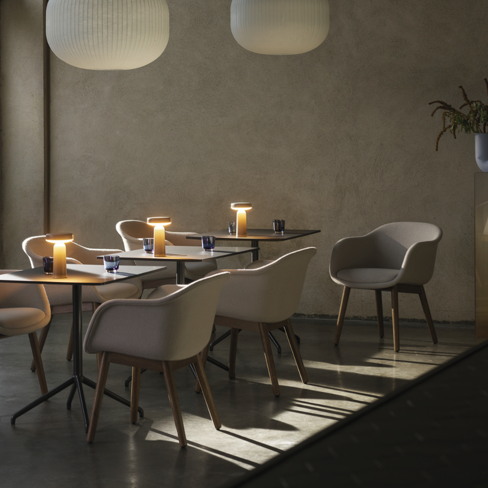 The Still Cafe Table from Muuto in a cafe.