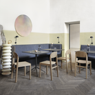 The Still Cafe Table from Muuto in a restaurant.