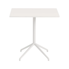 The 29 inch Still Cafe Table from Muuto with the white nanolaminate table top and white frame.