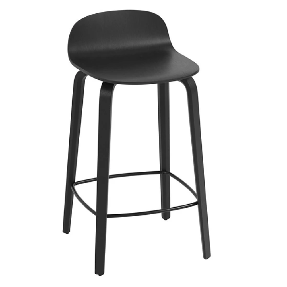 The black Visu Bar Stool from Muuto.