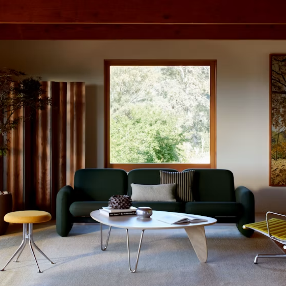 The Noguchi Rudder from Herman Miller in white ash in a living room.