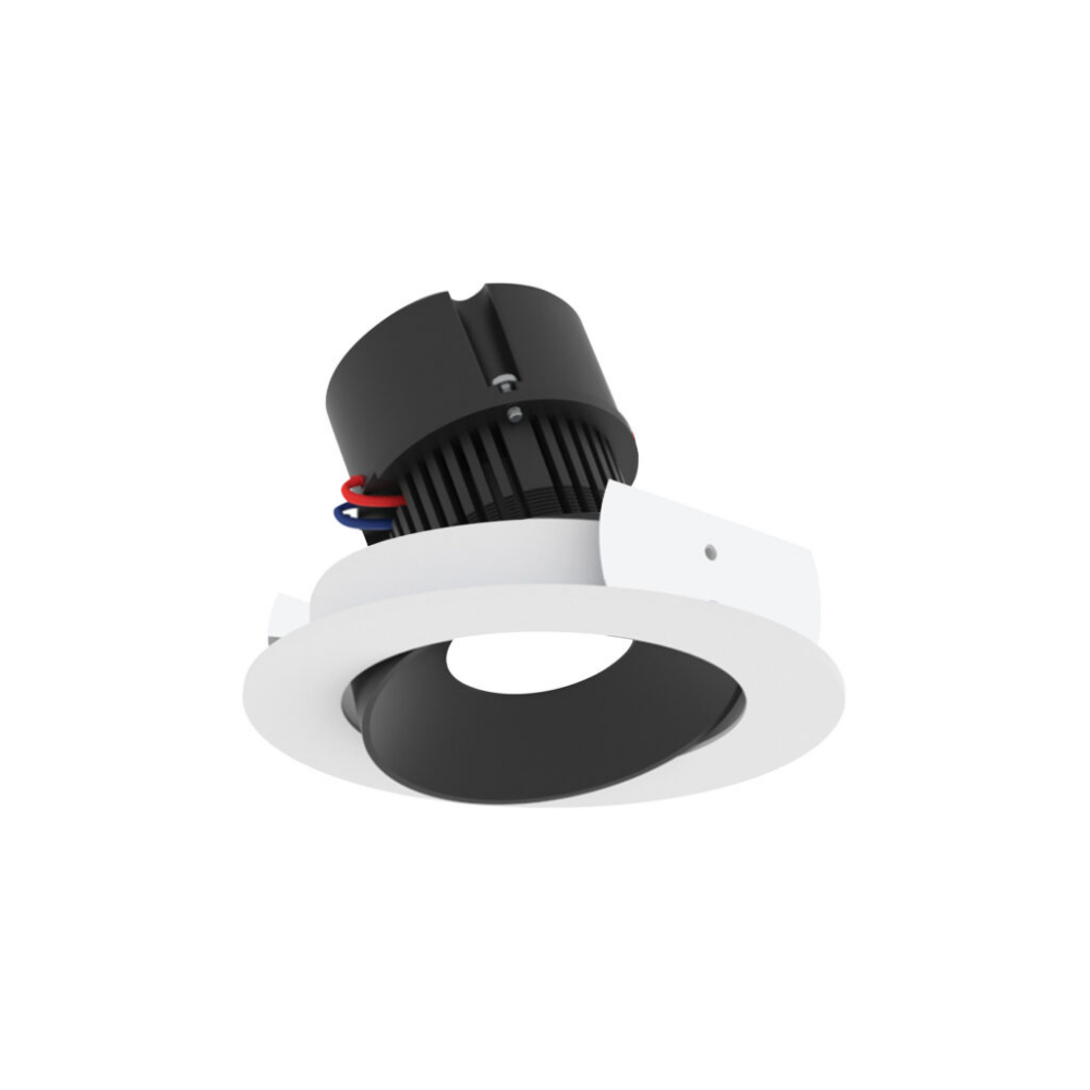 4" Pearl 120V LED Round Adjustable Cone Retrofit NPR-4RC in black with white trim