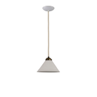 The small antique brass Cobb Pendant from Original BTC in a studio.