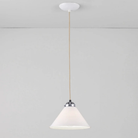 The small chrome Cobb Pendant from Original BTC turned off.