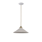 The large satin brass Cobb Pendant from Original BTC in a studio.