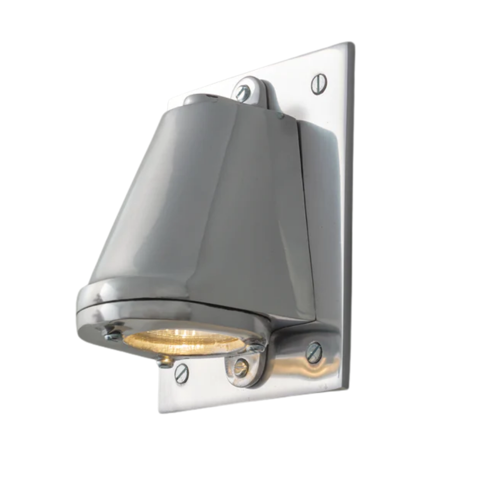 The anodized aluminum Mast Light Wall Sconce from Original BTC with a plate.