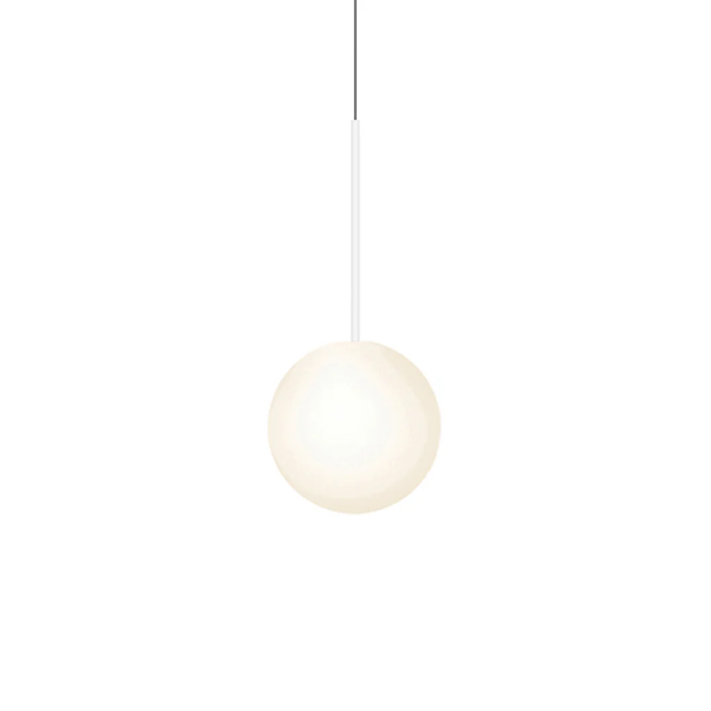 The 10 inch Bola Sphere from Pablo Designs in matte white.