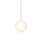 The 12 inch Bola Sphere from Pablo Designs in brass.